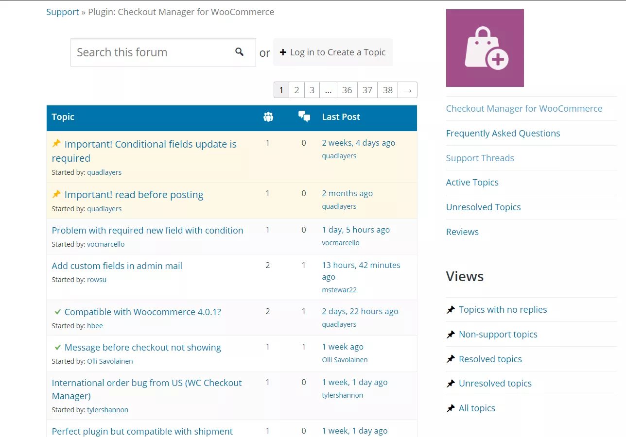 Checkout manager support forum