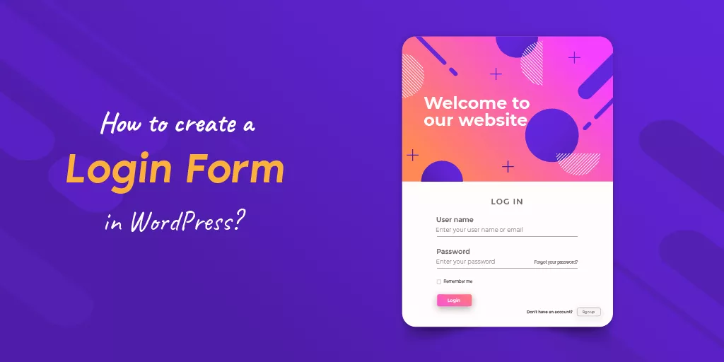 How to create a login form in wordpress