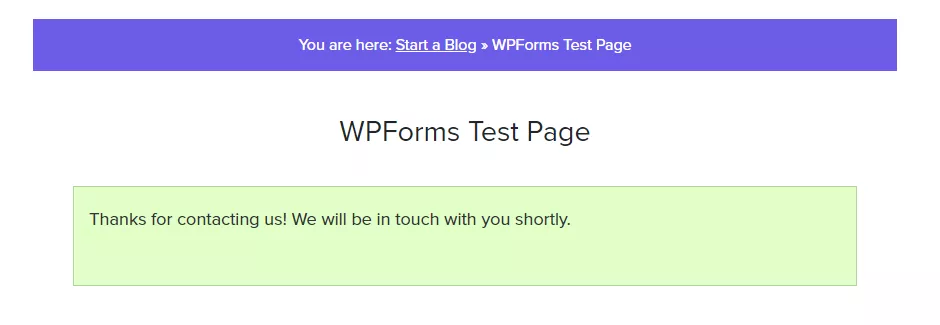 Wpforms form submission confirmation