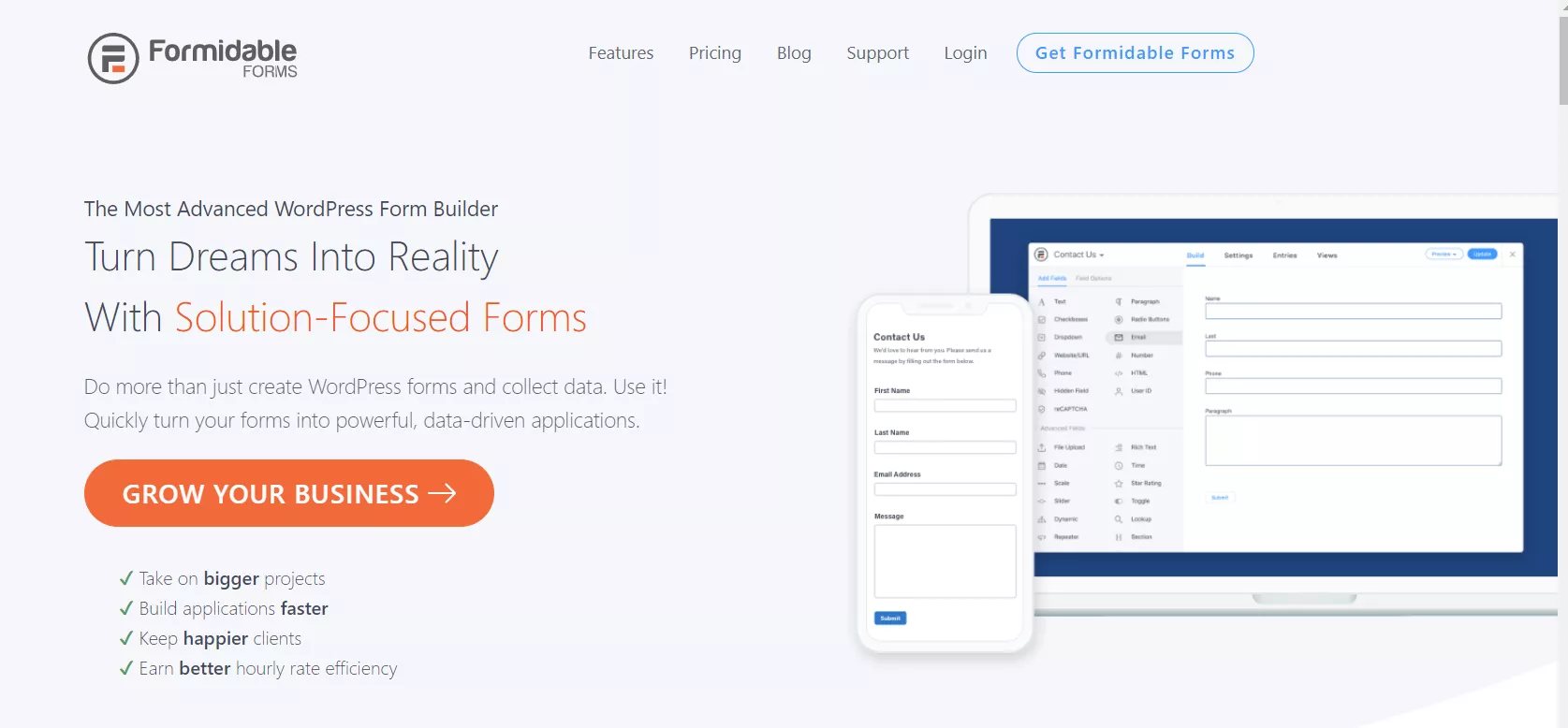 Formidable forms homepage
