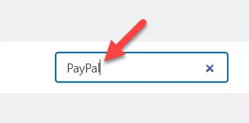 Search for paypal addon