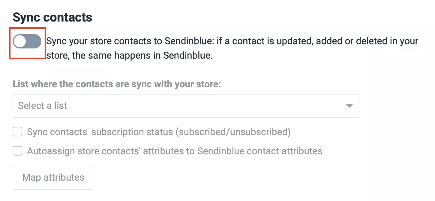 Sync contacts between sendinblue and shopify